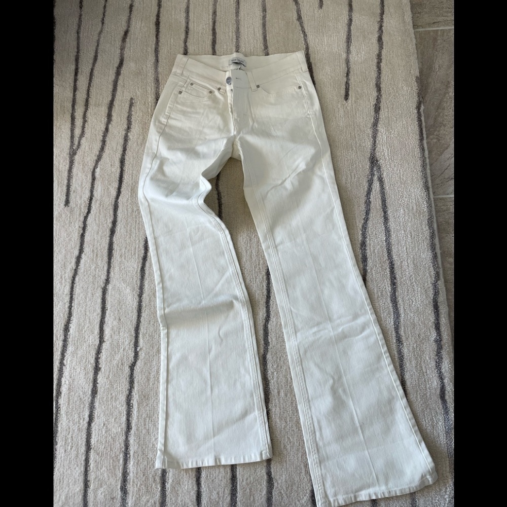 New - Noir Embellished White Bootcut Jean